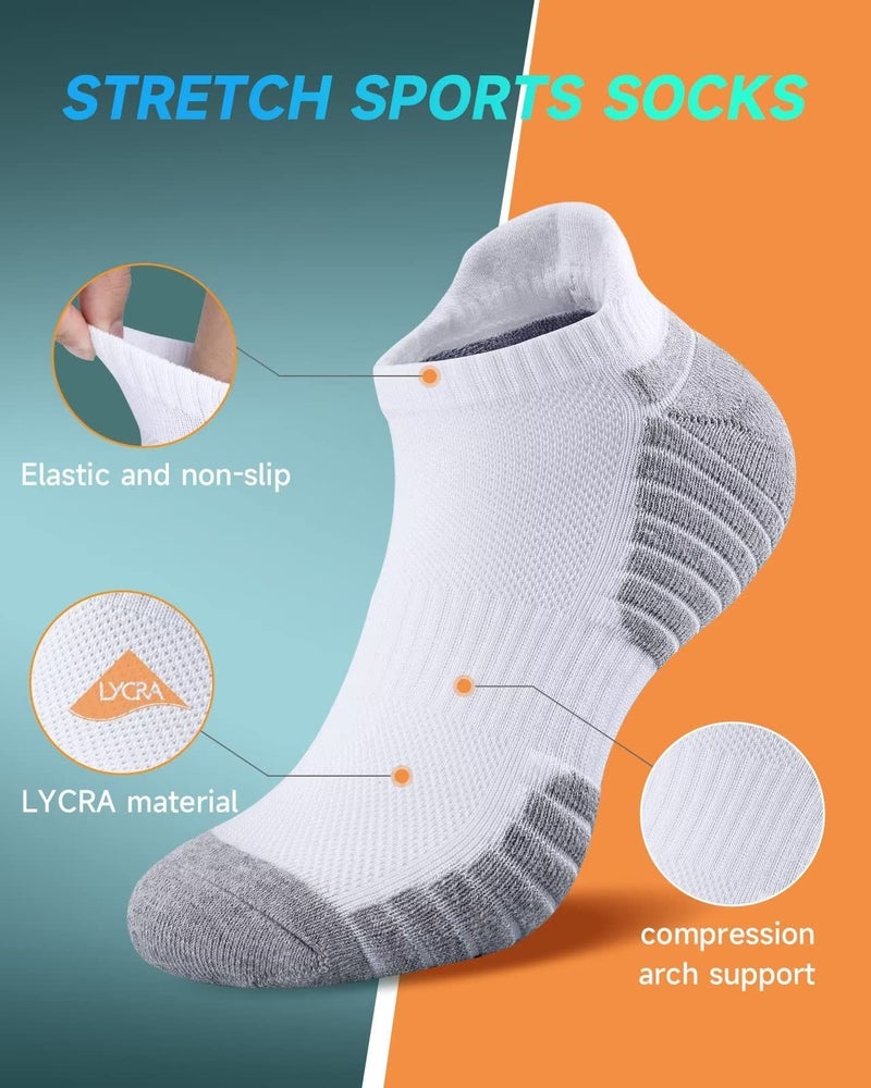 TANSTC Running Mens Socks Athletic No Show Performance Comfort Cushioned Low Cut Socks - Image 3